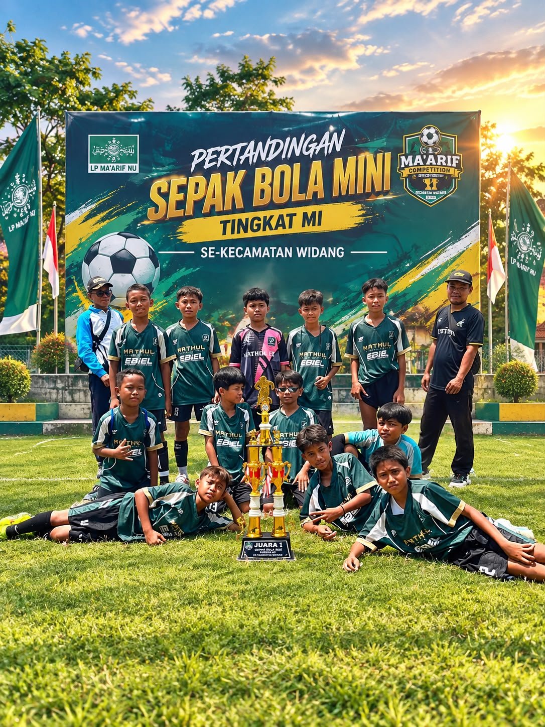 MI Mathlaul Ulum Ngadirejo Raih Juara 1 Sepak Bola pada Ma’arif Competition Kecamatan Widang